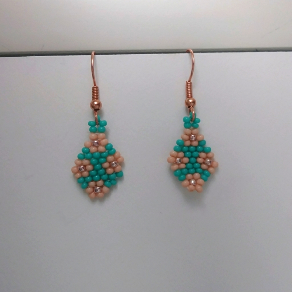 Pink flower earrings